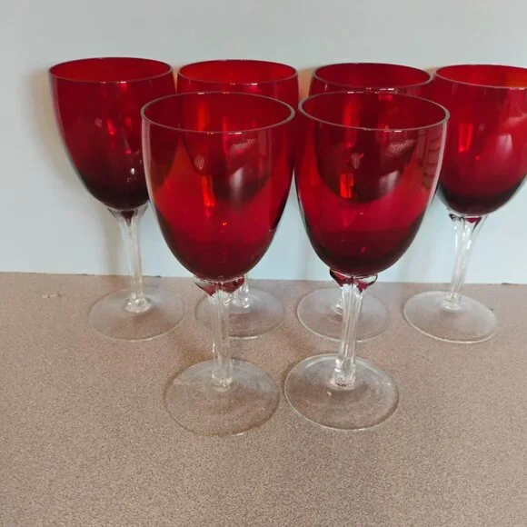 Lenox Tulip Stem Ruby RedGoblet, Set of 6